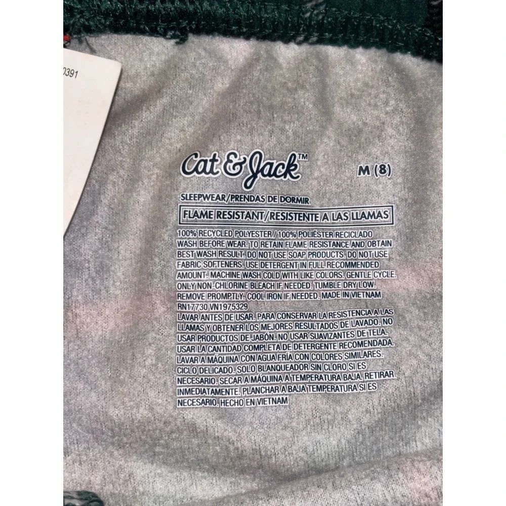 Cat & Jack Boys Green Plaid Pajama Shorts Size M 8 Sleepwear Flame Resistant